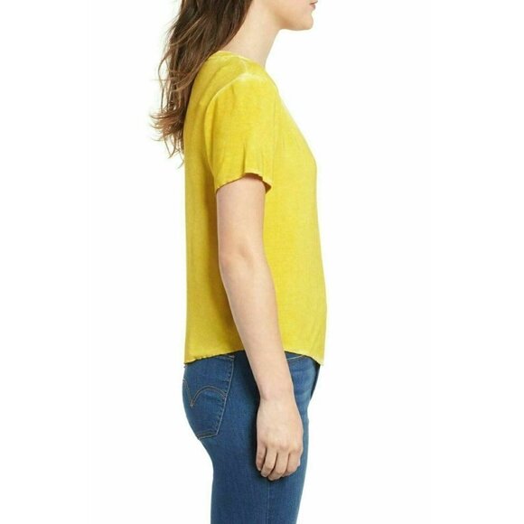 Ten Sixty Sherman Women's Meet & Greet V-Neck Tee Size Medium Yellow - Picture 6 of 12